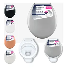 Tampa Assento Vaso Sanitario Privada Almofadado Oval Cinza Foto mini 3