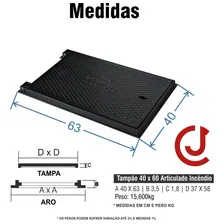 Tampa De Incêndio Hidrante Recalque Calçada 40x60 Ferro Foto mini  2