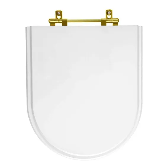 Tampa De Vaso Belle Epoque Branco Ferragem Dourada Para Deca Foto 1
