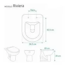Tampa De Vaso Sanitário Laqueado Riviera / Smart Bco Celite Foto mini 3