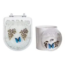 Tampa De Vaso Vogue Plus E Lixeira Decoradas Branco Foto mini 1
