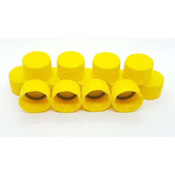 Tampa Lacre Garrafa Pet Vedação Rosca 28mm Amarela 100 Und Foto 1