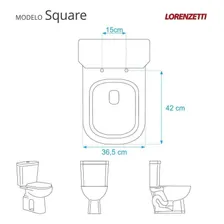 Tampa Para Vaso Sanitário Lorenzetti Square - Cor: Preto Foto mini 3