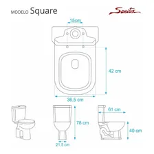 Tampa Para Vaso Square Branco Para Louça Sanitex Foto mini 4