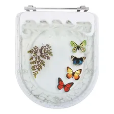 Tampa Vaso Decorada Borboleta Calypso Branco P/ Louça Incepa Foto mini 1