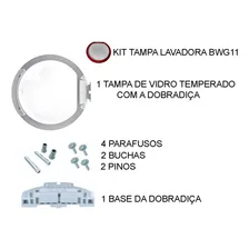 Tampa Vidro + Base Dobradica Maquina Brastemp Bwg11 Bwg11a Cor Transparente Foto mini 3