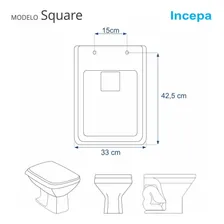 Tampo De Privada Poliéster Square Branco P/ Louça Da Incepa Foto mini 3