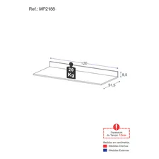 Tampo Mdp Para Balcão 120cm Multimóveis Mp2188 Preto Foto mini 3