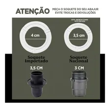 Tangerina Mca Kit 2 Cupula De Abajur Grande 30x20x50cm Preta Soq 3,5cm Foto mini 3