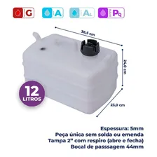 Tanque 12 Litros Mangueira Completa Yamaha Foto mini 3