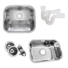 Tanque Inox 40x34 304 + Cuba Inox N1 46x30x17 430 Polido Foto mini 1