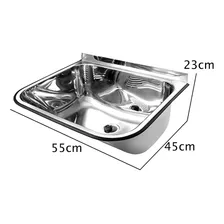 Tanque Parede Docol Monobloco 55x45x23 Inox Alto Brilho Cor Cromo Foto mini 1