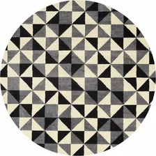 Tapete Aspect Black Tiles 1m Redondo Geometrico 100cm Cor Preto Foto mini 1