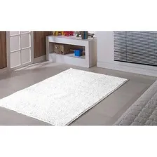 Tapete Branco Sala Quarto 100 X 150 Classic White Branco Desenho Do Tecido Liso Foto mini 1