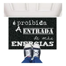 Tapete Capacho 60x40 Proibida Entrada De Más Energias - 13mm Desenho do tecido Trama Vinilica Foto  mini 1
