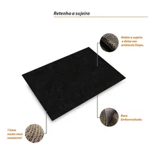 Tapete Capacho Alohomora Apartamento Casa 13mm Espessura Cor Preto Desenho do tecido Trama VinÃlica 13mm Emborrachado Antiderrapante Foto mini 3