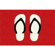 Tapete Capacho Chinelo 60x40 Cm Cor Vermelho Foto mini 2