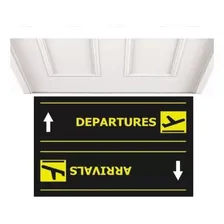 Tapete Capacho Departures Arrivals Pouso Decolagem 60x40 Cor - Desenho do tecido Trama Vinílica 13mm Emborrachado Antiderrapante Foto  mini 1