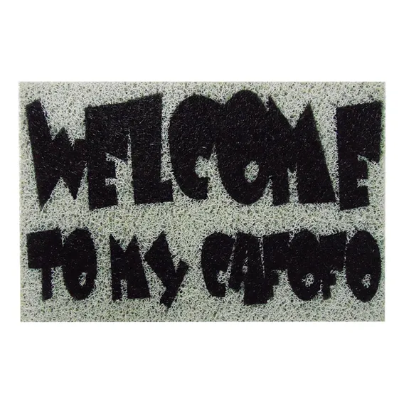 Tapete Capacho Divertido Boas Vindas Welcome To My Cafofo Cor Prateado Foto 1