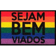 Tapete Capacho Legal Divertido Cor Diversas Tapete Sejam Bem Viados - De 60cm X 40cm Foto mini 2