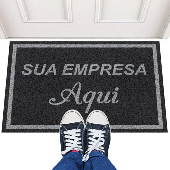 Tapete Capacho Personalizado 120x100 Empresa CondomÃnio Loja Comprimento 120 Cm Cor - Desenho Do Tecido Trama VinÃlica 13mm Emborrachado Antiderrapante Largura 100 Cm Foto 1