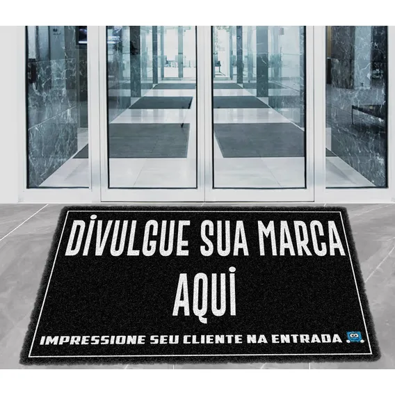 Tapete Capacho Personalizado Antiderrapante 100 X 60 Cm Logo Foto 1