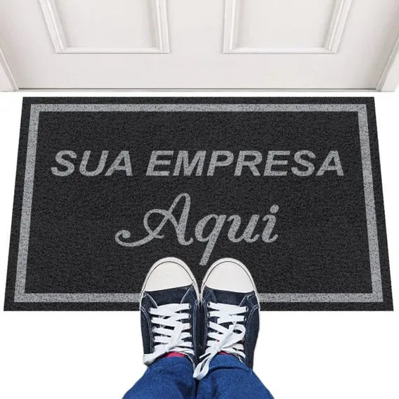 Tapete Capacho Redondo 150x150 Personalizado Loja Comércio Comprimento 150 Cm Cor - Desenho Do Tecido Trama Vinílica 13mm Emborrachado Antiderrapante Largura 150 Cm Foto 1