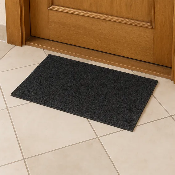 Tapete Capacho Vinil 40x60cm Entrada 10mm Cores Variadas Cor Preto Foto 1