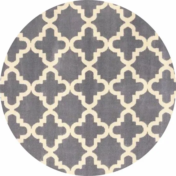 Tapete Celestine Prata 1m Redondo Geometrico 100cm Herat Foto 1