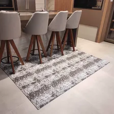 Tapete Cinza Mesclado 200x135cm Antiderrapante Retangular Al Foto  mini 1