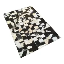 Tapete De Couro Preto Branco Malhado 1,00x1,50 Peça 10x10cm Foto mini  2