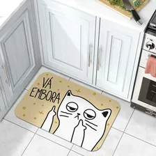 Tapete De Porta Gatinho Irritado Vá Embora Decore Sua Casa Foto mini 2