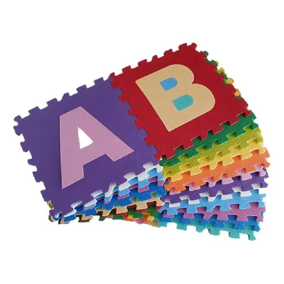 Tapete Educativo Eva 26 Peças Letras Encaixáveis 31x31cm Foto 1