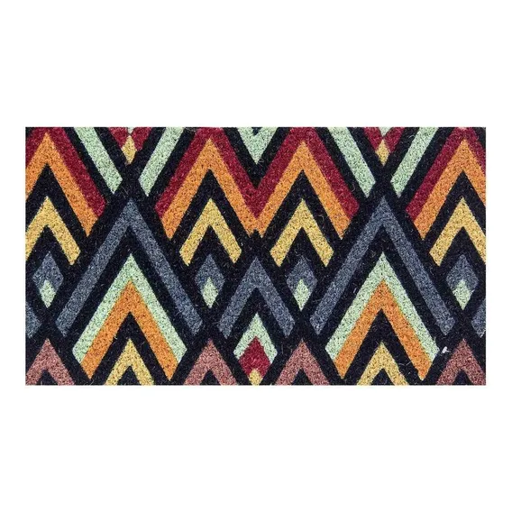 Tapete Entrada Capacho Bem-vindo Chevron 60x33cm Foto 1