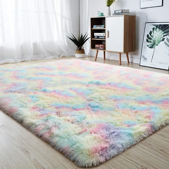 Tapete Felpudo Sala E Quarto Lindo 200x150 Peludo Cor Tie Dye Foto 1