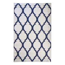 Tapete Geometrico Arabesco Prata Azul 250x300 Antiderrapante Foto mini 1