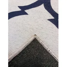 Tapete Geometrico Arabesco Prata Azul 250x300 Antiderrapante Foto mini 4