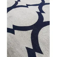 Tapete Geometrico Arabesco Prata Azul 250x300 Antiderrapante Foto mini 3