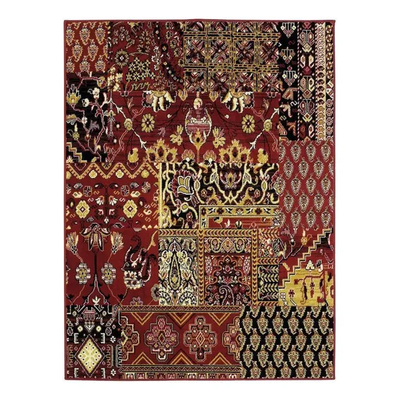 Tapete Herat Classico Vinho Patchwork 100x150 Cm São Carlos Cor Outro Foto 1
