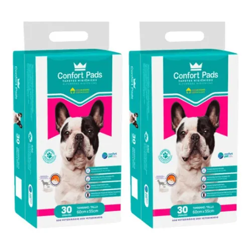 Tapete Higiênico Confort Pads 30 Un 60x55cm Kit-2 Foto 1