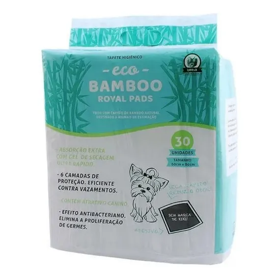 Tapete Higiênico Para Cães Eco Bamboo 30 Un. 60x80cm Beeva Foto 1