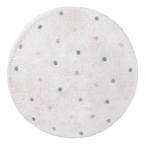 Tapete Infantil Tapis Redondo Confete Branco 1,20m Foto 1