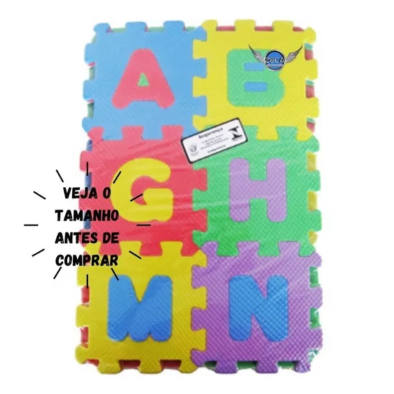 Tapete Infantil Tatame Eva Numero Alfabeto 36 Peças 9 X 9 Cm Cor Multicolorido Foto 1