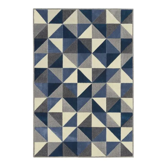 Tapete Ladrilhos Tiles Sao Carlos 1,00x1,50m Geométrico Tscl Cor Azul Desenho do tecido Ladrilho Foto 1
