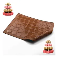 Tapete Manta Silicone 48 Cavidades P/ Suspiro Woop Macarons Cor Marrom Foto mini 3