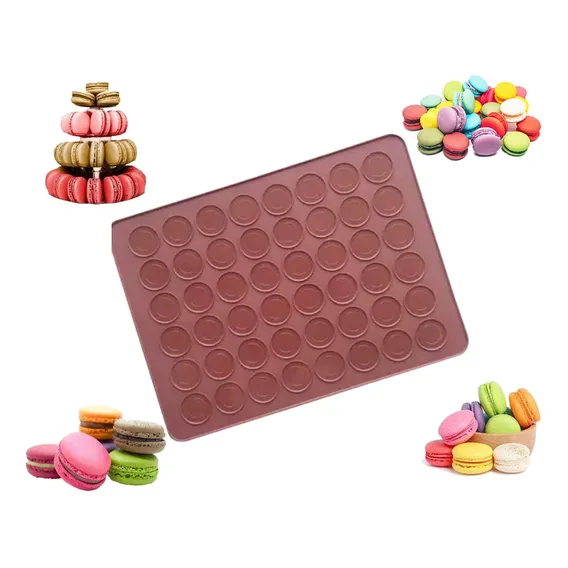 Tapete Manta Silicone 48 Cavidades P/ Suspiro Woop Macarons Cor Marrom Foto 1