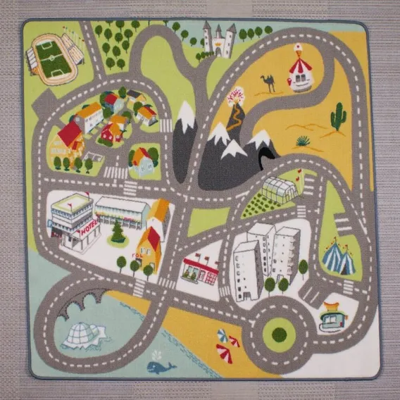 Tapete Mixed Pistinha Infantil Quarto 133 X 140 Cm Rayza Foto 1
