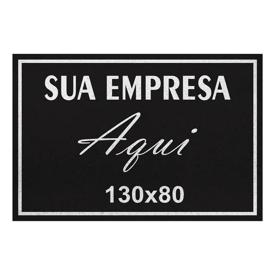 Tapete Nórdico Capacheria Cor Preto Personalizado - De 130cm X 80cm Foto 1