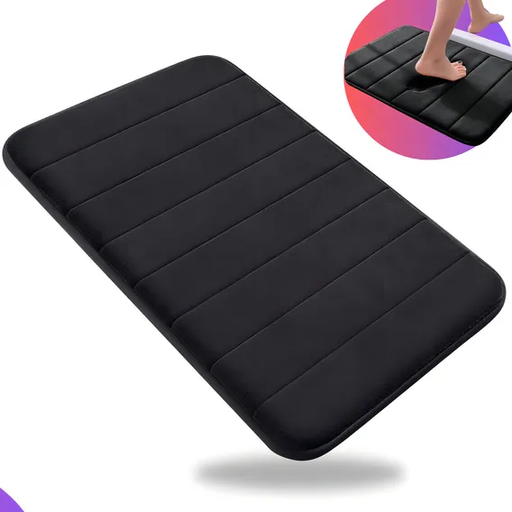 Tapete Para Banheiro Super Soft Antiderrapante Macio 60x40 Cor Preto Tapete Banheiro Foto 1