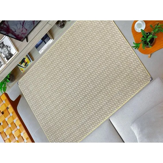 Tapete Para Sala Quarto Sisal 2,00 X 2,50m Bege Facil Limpar Foto 1